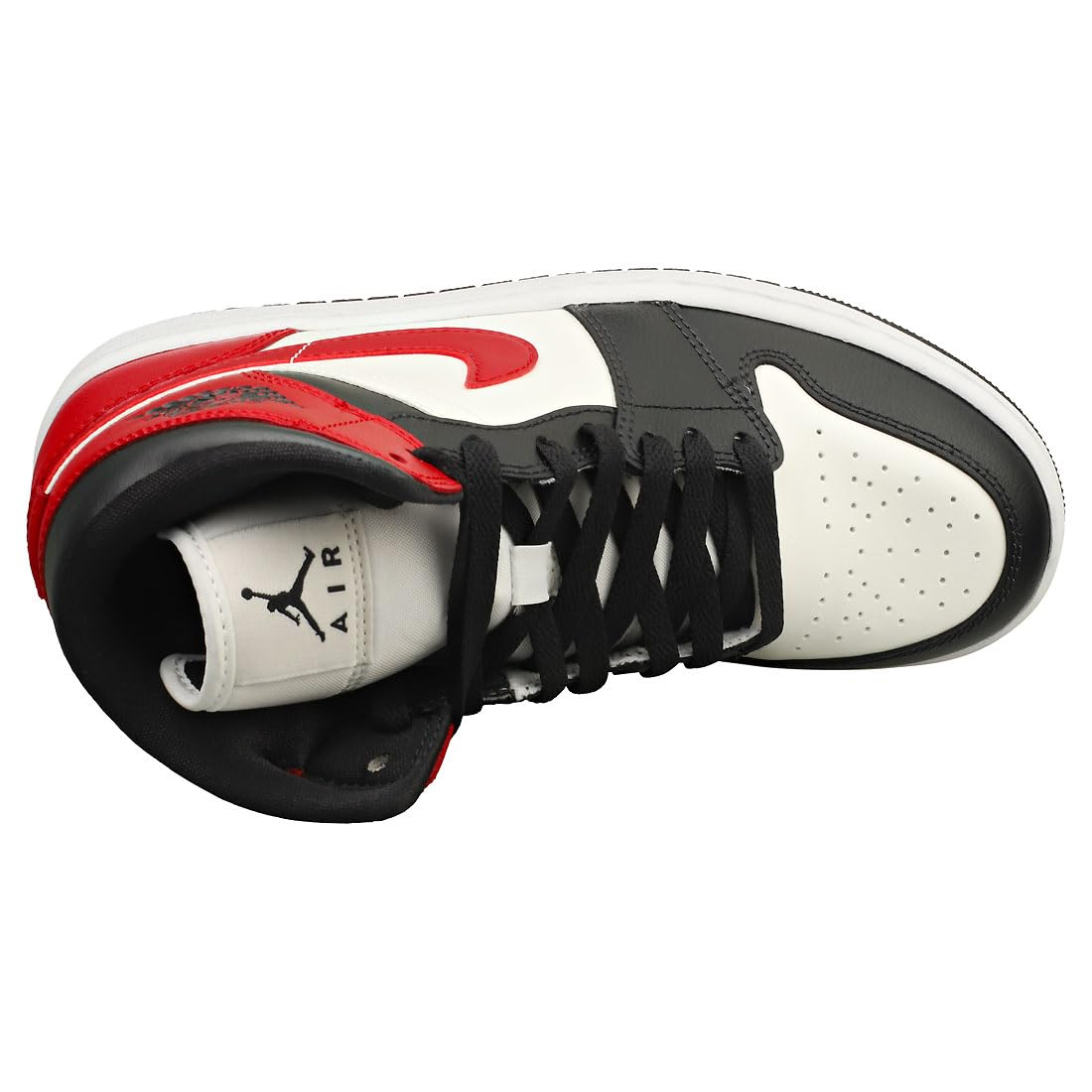 Jordan Women's Air 1 Mid Sneakers - Sail/Gym Red/Off Noir/White (BQ6472-160) - Size 11 - Perfect for Running, Gym Workouts & Casual Streetwear Fashion