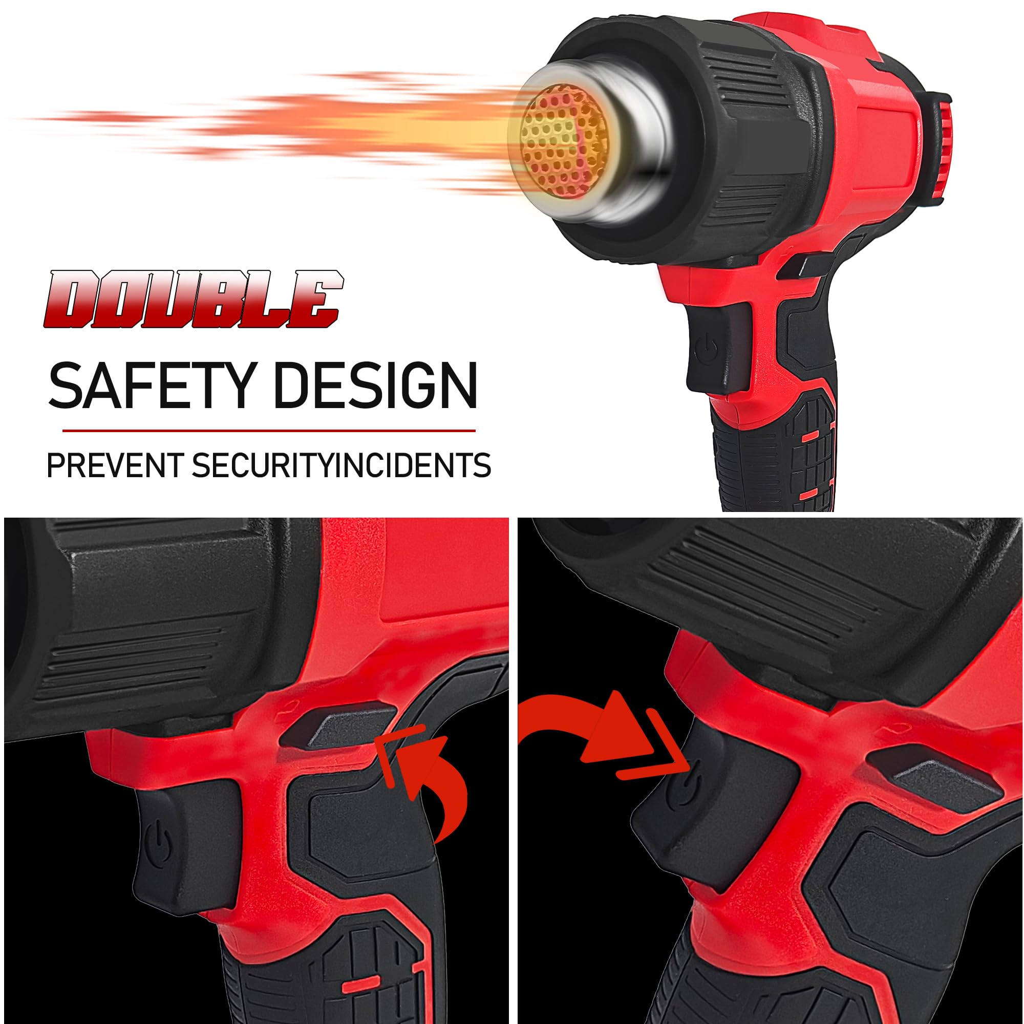 Milwaukee M18 Cordless Heat Gun - 112℉ to 1022℉ Battery Powered Heavy Duty Heat Shrink Tool with 4 Nozzles for Crafts, Shrink Wrap, Wire Connections (Battery Not Included) | Perfect for DIY Projects, Home Repairs, and Professional Electrical Work