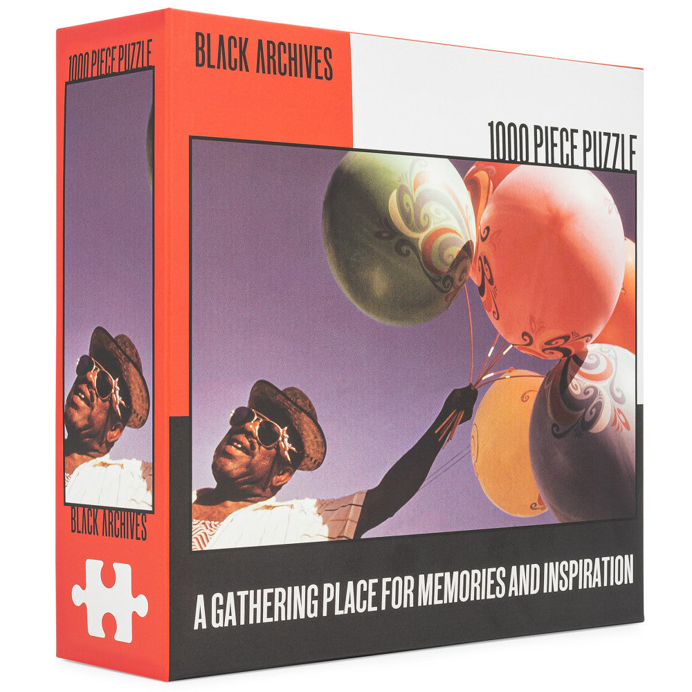 Black Archives Man With Balloons 1000 Piece Jigsaw Puzzle - Fun Family Game Night & Home Decor for Adults