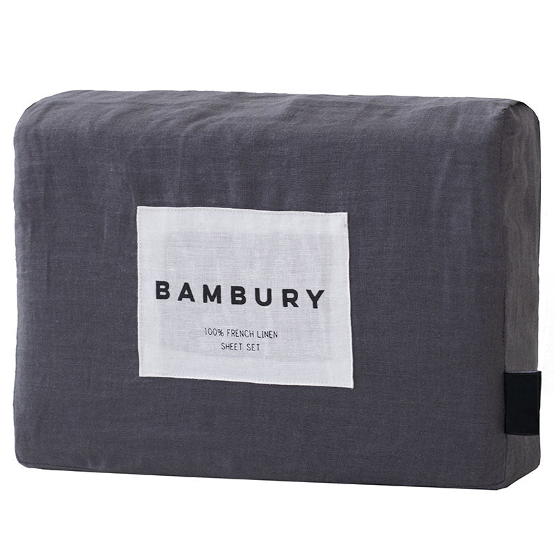 Premium 100% Linen Sheet Set - King Size (50cm) - Breathable & Soft Charcoal Gray Bedding - Perfect for Hot Sleepers & Allergy Sufferers - Ideal for Master Bedrooms, Guest Rooms & Luxury Hotels