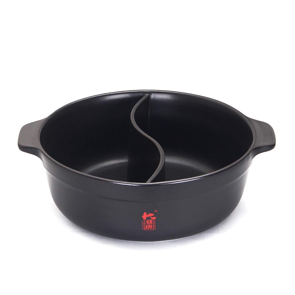 Nonstick Ceramic Coating Shabu Shabu Hot Pot with Divider - Electric Induction Hot Pot for Home Cooking, Korean BBQ & Japanese Sukiyaki | Perfect for Family Dinners & Party Entertaining