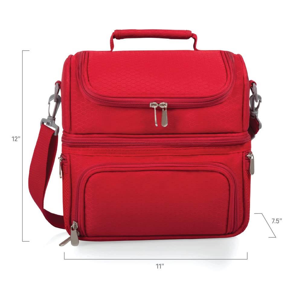 PICNIC TIME NCAA Nebraska Cornhuskers Pranzo Insulated Lunch Box with Picnic Set - Reusable Lunch Cooler Bag for School, Work & Outdoor Activities