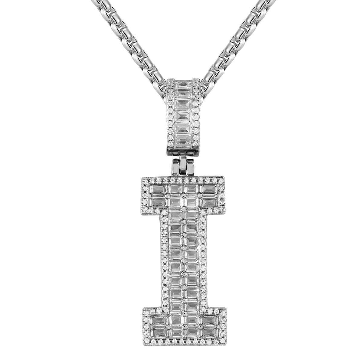 Custom Sterling Silver Initial Pendant with Emerald Cut - Personalized Jewelry for Gifts, Anniversaries & Everyday Wear