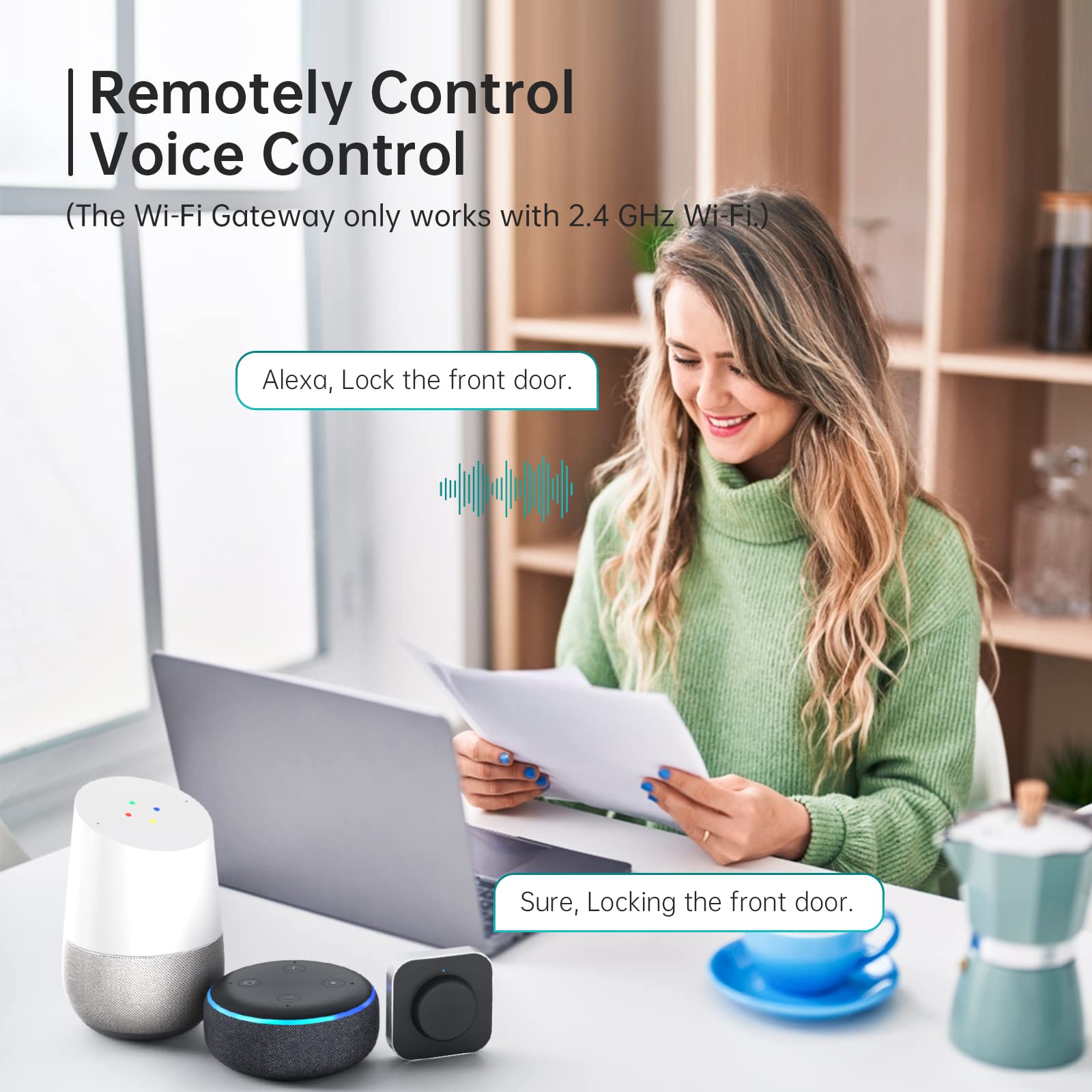 WiFi Smart Door Lock with Alexa & Google Home Compatibility - Keyless Entry Fingerprint Deadbolt - Remote Lock/Unlock via App - Bluetooth Smart Lock with Auto Lock & IC Card Access - Perfect for Home, Office & Vacation Rentals
