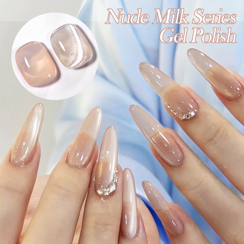 6 Colors Nude Milk Gel Polish Set - 05 Collection (10ml Each) for DIY Nail Art & Salon Manicure - Perfect for Home Use, Professional Nails, and Gift Giving
