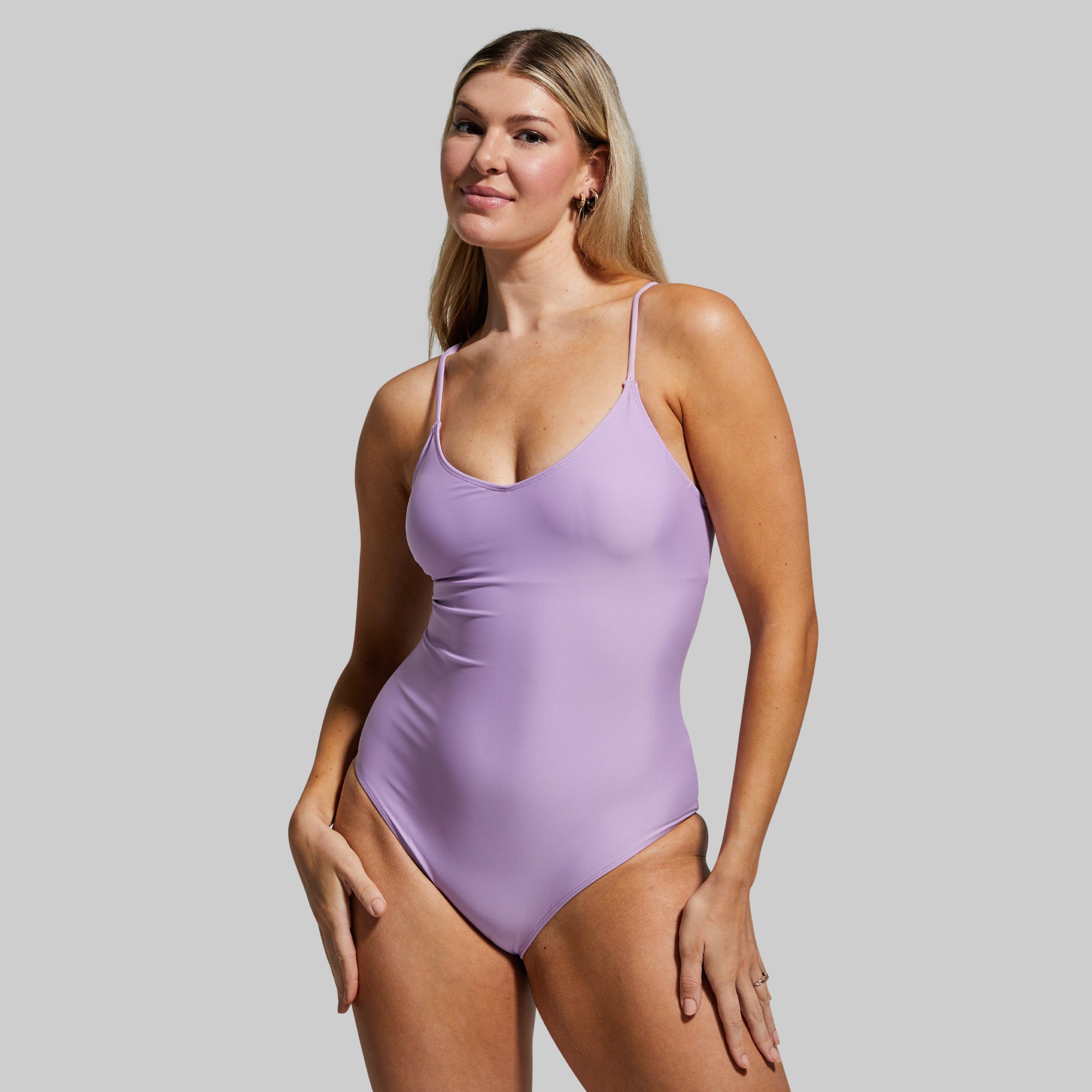 Waterfall One Piece Swimsuit for Women - Orchid Print High Waisted Bathing Suit | Perfect for Beach Vacation, Pool Party & Summer Swimming