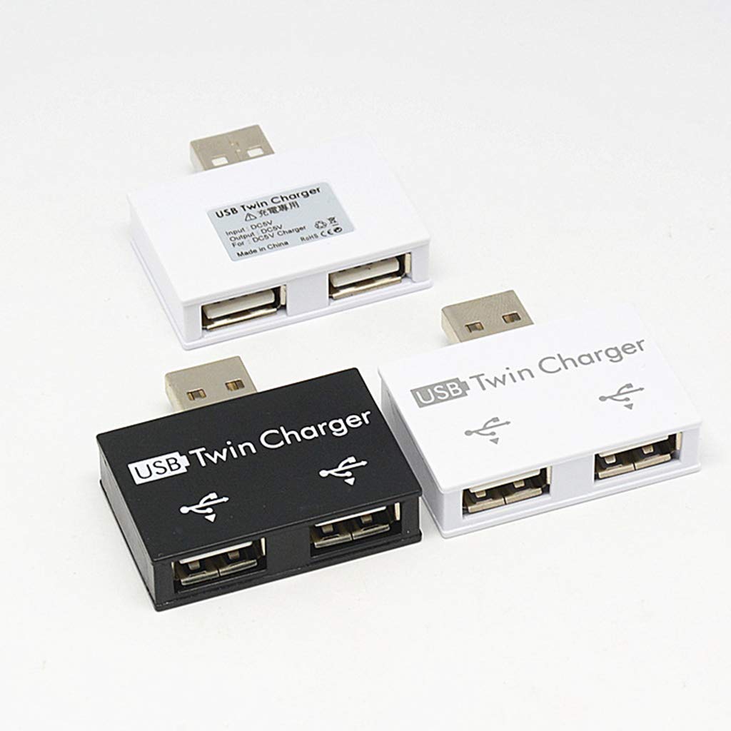 Ldabrye USB 2.0 Hub - 2 Port USB Splitter Adapter for Laptop & PC - High Speed Data Transfer - Compact USB Male to Female Converter - Perfect for Office, Home & Travel Use