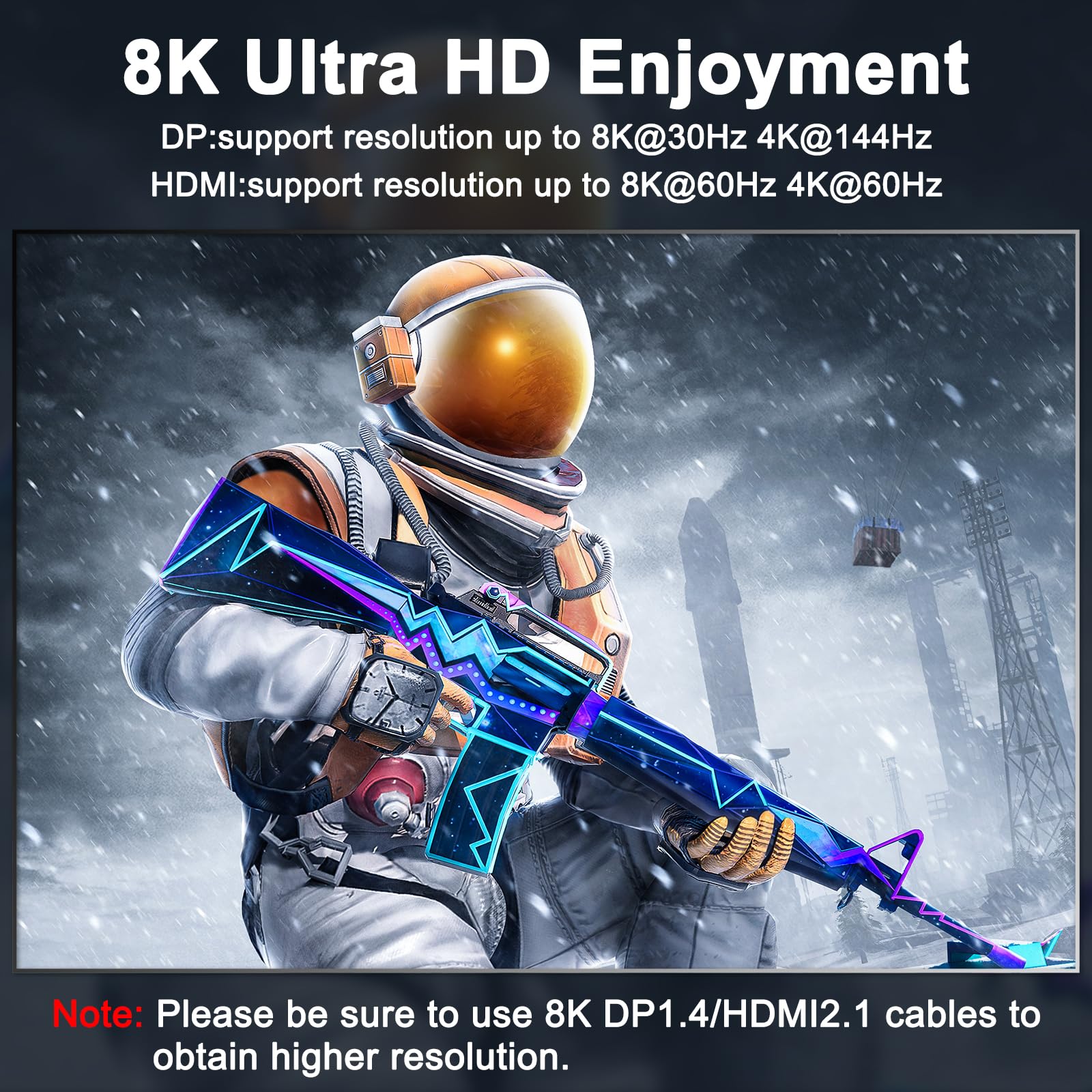 8K@60Hz 4K@144Hz Triple Monitor KVM Switch for 2 Computers - 3 HDMI+2 DisplayPort KVM with 4 USB 3.0 Ports, Wired Remote & 5 Cables Included - Perfect for Multi-Screen Gaming, Office Work & Trading Stations
