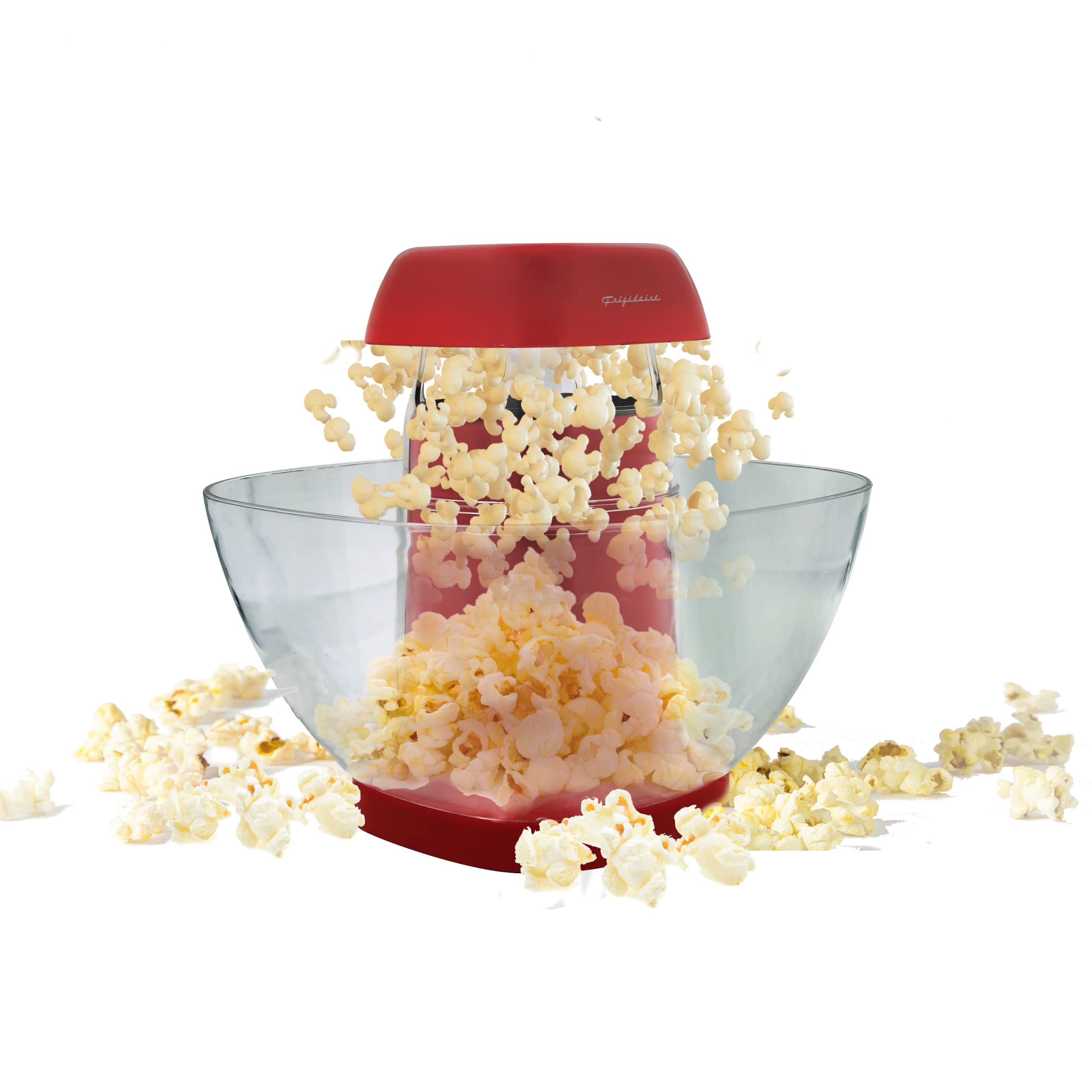 Frigidaire EPM111-RED Retro Hot Air Popcorn Popper Machine - Red Popcorn Maker for Healthy Snacks - Perfect for Movie Nights, Parties & Family Gatherings