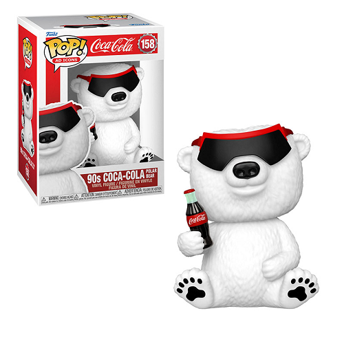 Funko Pop! Coca-Cola 90s Polar Bear #158 - Vintage Collectible for Coca-Cola Fans & 90s Nostalgia Lovers - Perfect for Display, Gifts & Pop Culture Collections