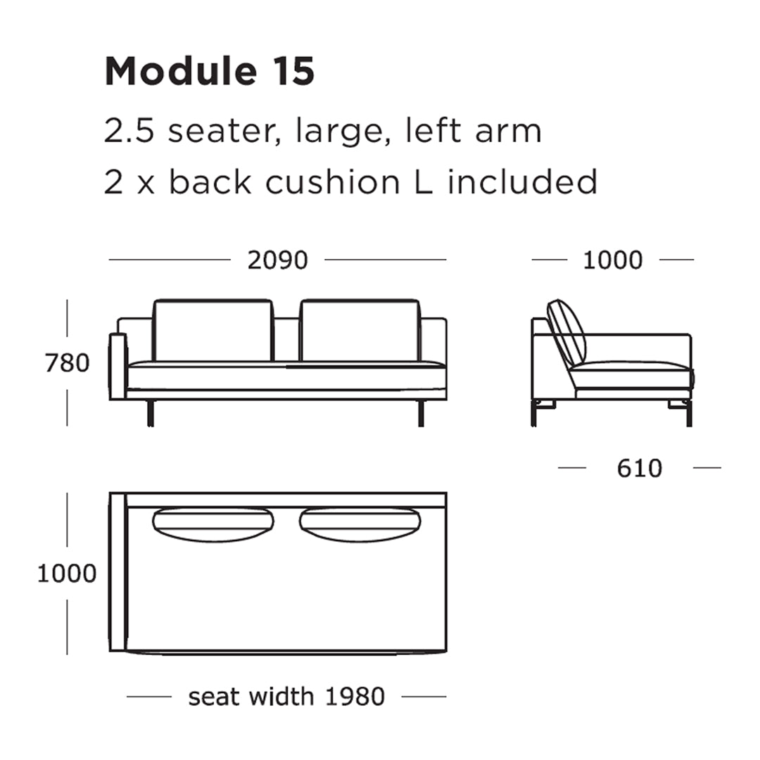 Edge V2 Modular Sofa Set - 9 to 16 Piece Customizable Sectional Couch for Living Room, Lounge & Home Theater Seating