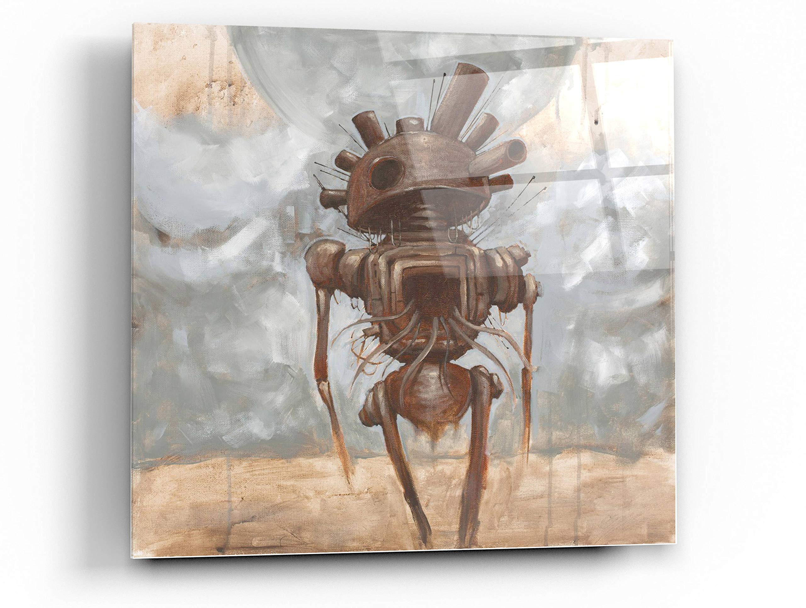 Epic 'Brought The War Home' Acrylic Glass Wall Art by Craig Snodgrass - 24x24 Inch Modern Canvas Painting for Living Room, Office & Gallery Decor