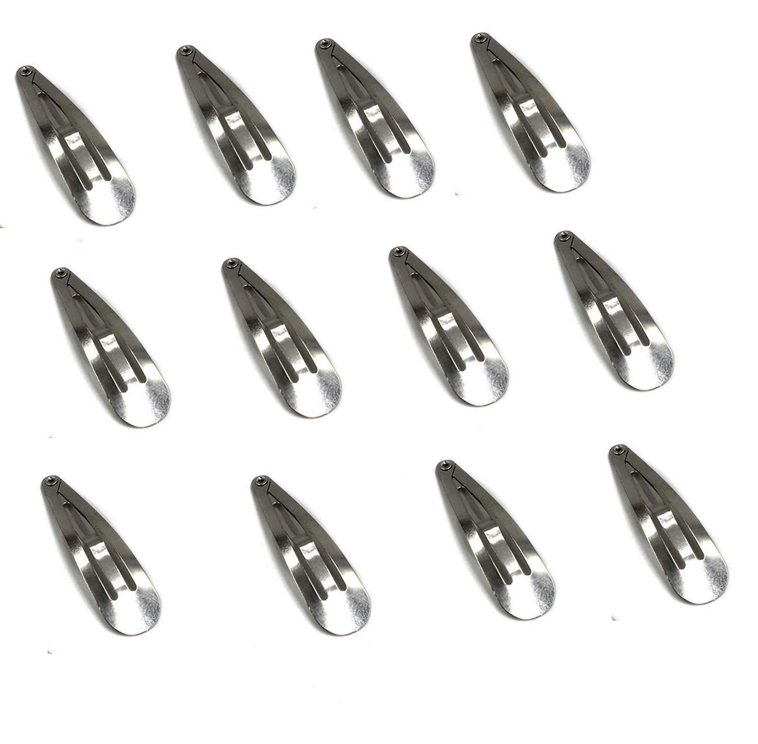 Mytoptrendz® Girls Small Plain Snap Hair Clips - 10 Pack Silver Metal Bendy Grip Slides (45mm) for Kids, Toddlers & Teens - Perfect for School, Parties & Daily Hairstyles