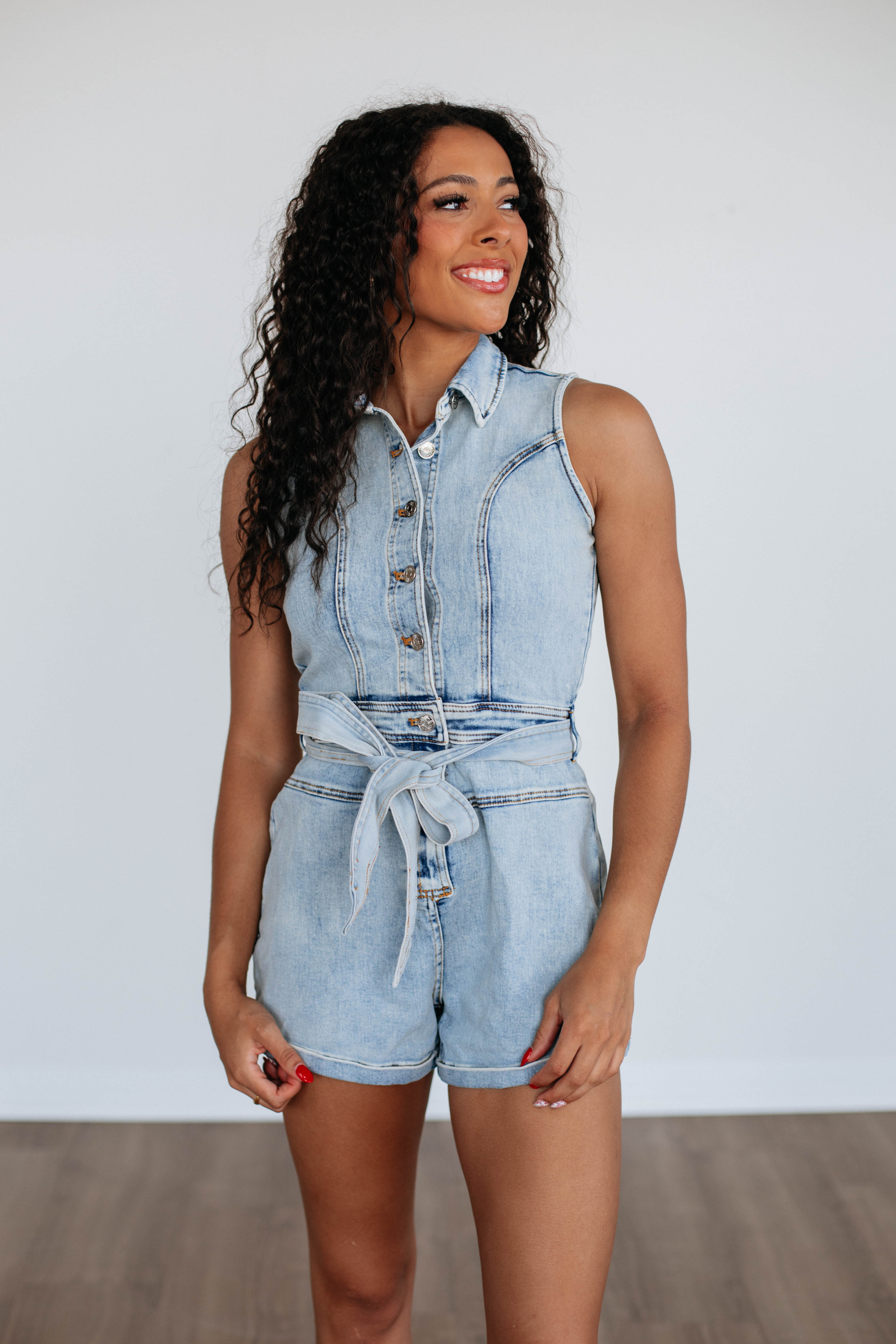 Austen Denim Romper for Women - Stylish Jumpsuit with Pockets | Perfect for Casual Outings, Summer Fashion & Streetwear