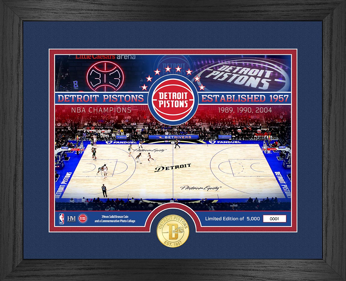 Detroit Pistons Bronze Commemorative Coin - NBA Collectible with Court Photo - Perfect for Fans, Collectors & Gifts
