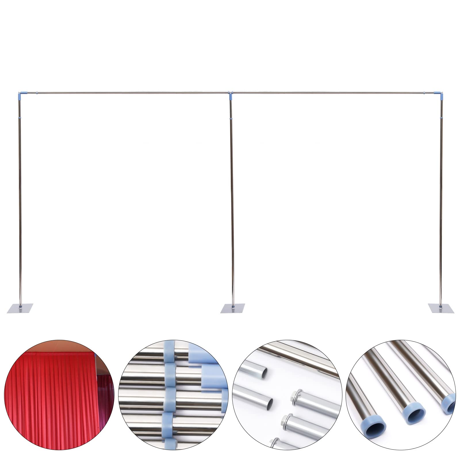 10x20ft Wedding Backdrop Stand Kit - Adjustable Telescopic Pipe Frame for Party Decorations, Curtains & Photo Booths | Perfect for Weddings, Birthdays & Events