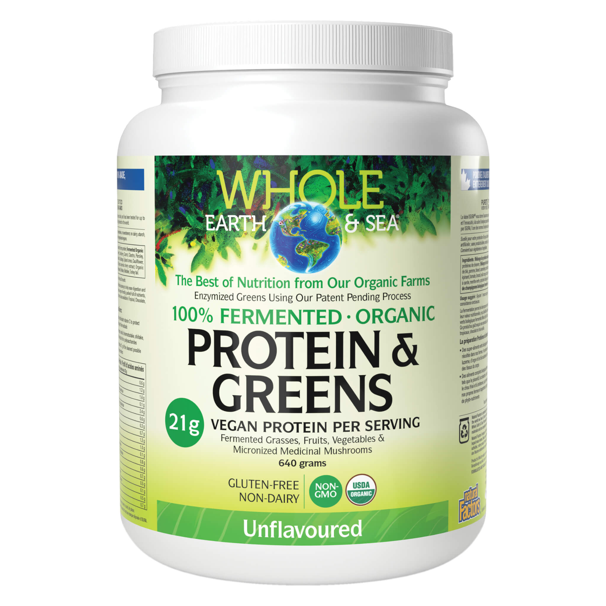 Organic Fermented Protein & Greens Powder - Plant-Based Superfood for Energy & Digestion - Perfect for Smoothies, Shakes & Post-Workout Recovery