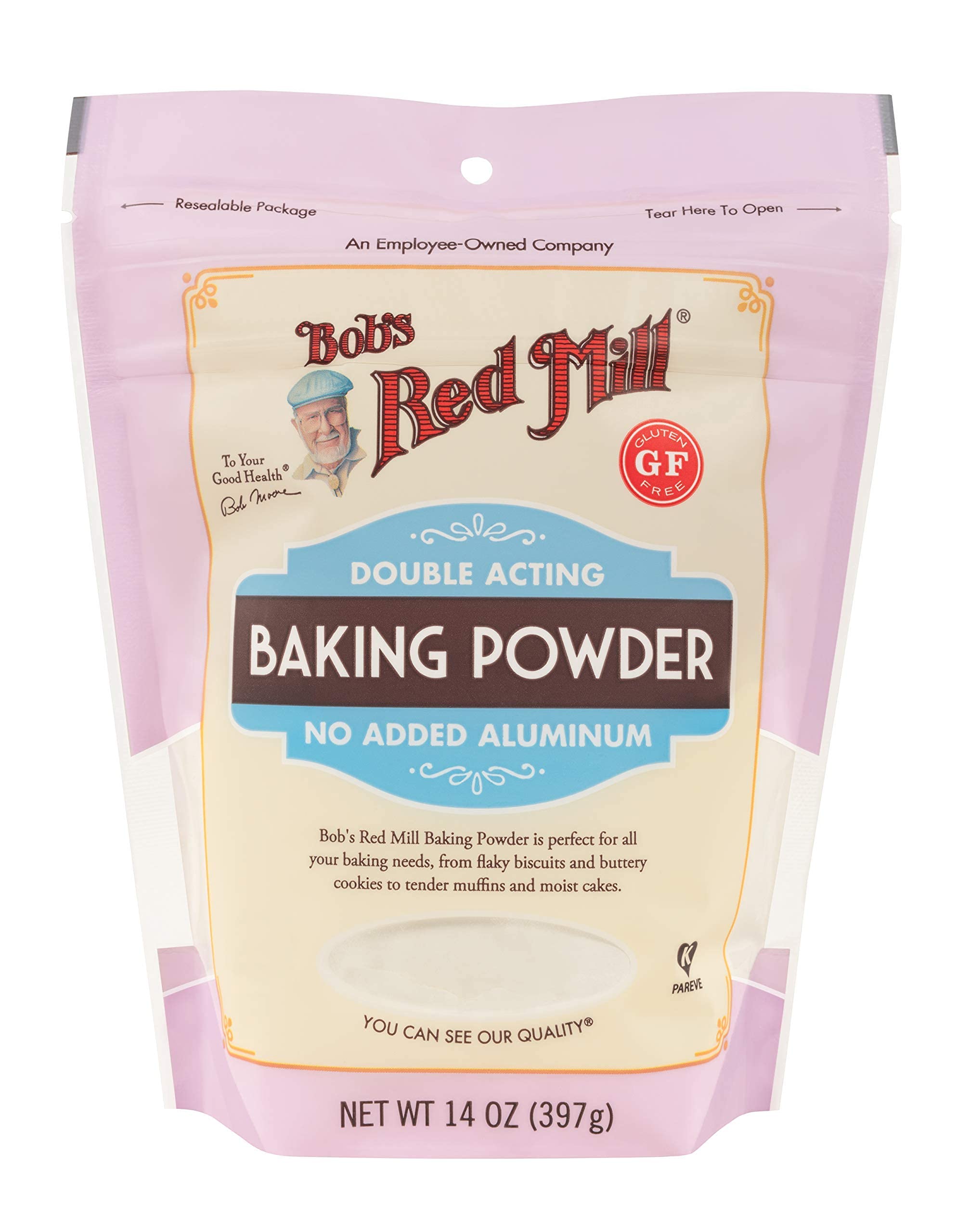 Bob's Red Mill Baking Powder - 14 Ounce (Pack of 2) | Aluminum-Free Double Acting Baking Powder for Cakes, Cookies & Bread | Perfect for Home Baking & Cooking
