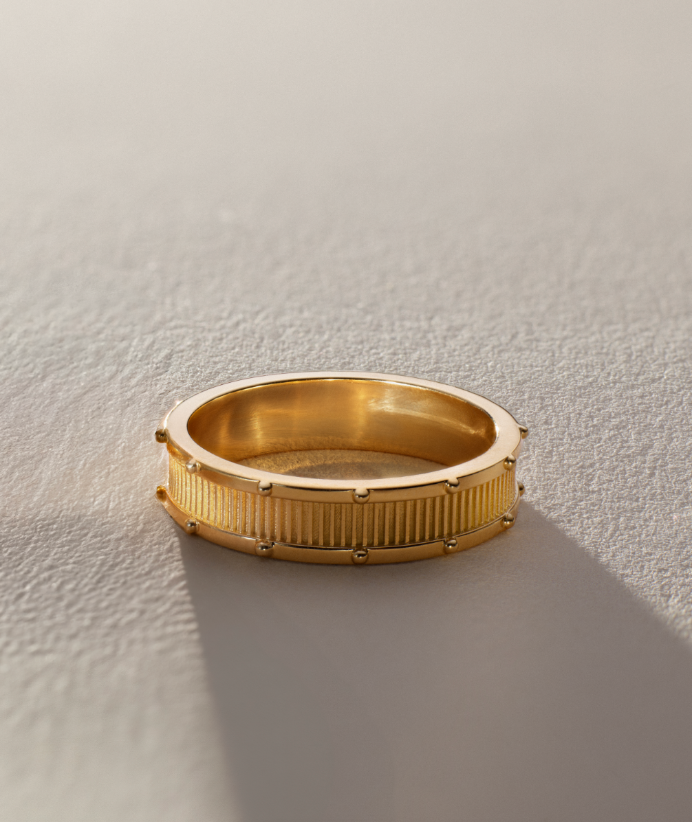 Lovestruck Pierced Band Ring in 14K Yellow Gold - Elegant Dainty Jewelry for Women, Perfect for Valentine's Day Gifts, Anniversary & Everyday Wear