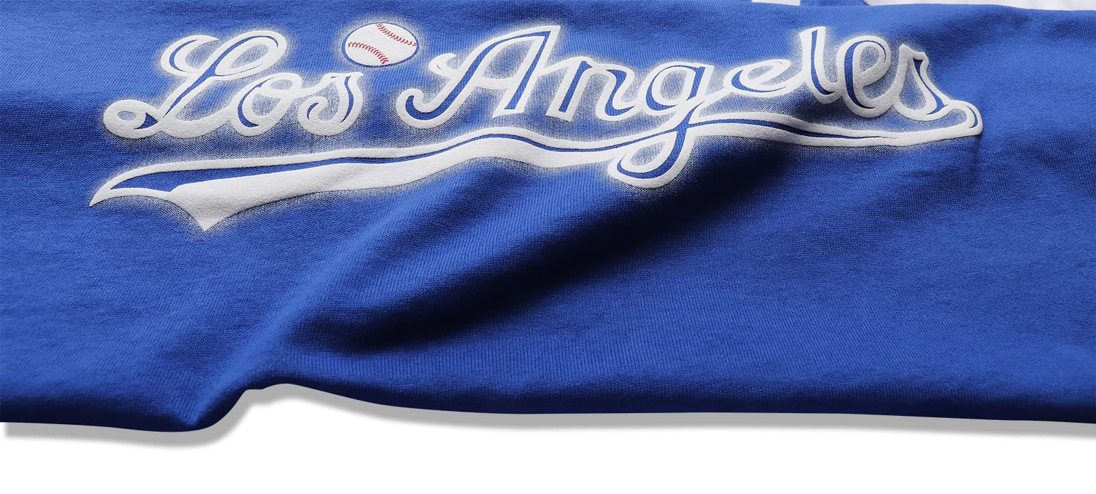 Women's Los Angeles City Baseball V-Neck Raglan Athletic T-Shirt - Blue & White - Casual Wear, Sports Fan Apparel, Gym & Street Fashion
