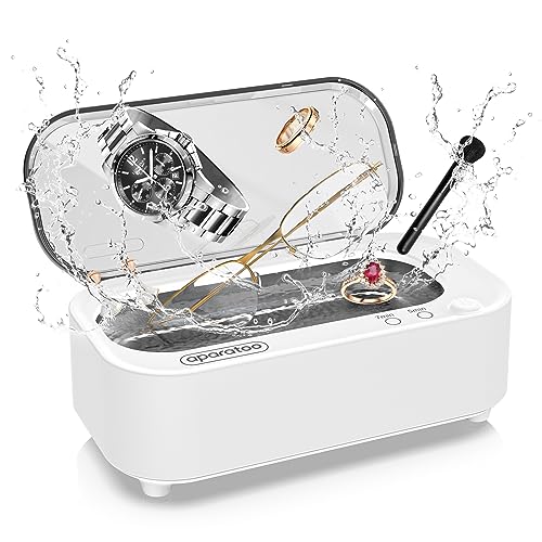 Professional Ultrasonic Jewelry Cleaner Machine - 48000Hz Portable Jewelry Cleaner for Gold, Silver, Rings, Watches, Eyeglasses & Dentures | 2 Timer Settings | Home & Travel Use | Perfect for Jewelry Cleaning, Watch Maintenance & Eyewear Care