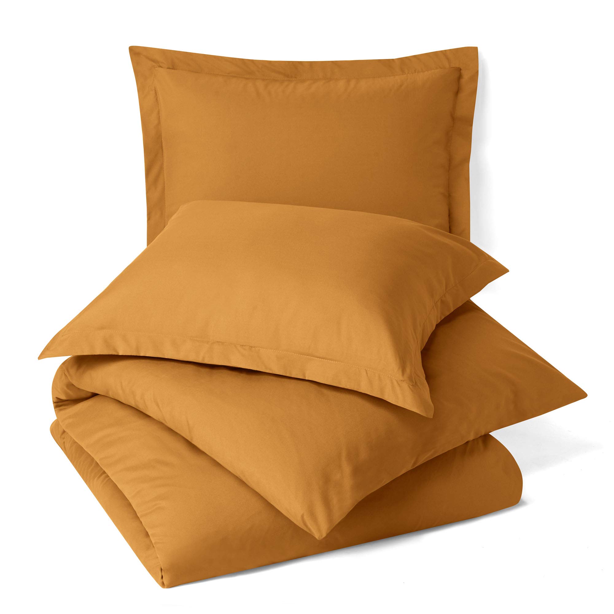 Clara Clark Ultra Soft Double Brushed Microfiber Duvet Cover Set - Queen Size 90x90 Inches with Button Closure & 2 Pillow Shams in Mocha Brown | Perfect for Bedroom Decor, Guest Room & Cozy Sleep