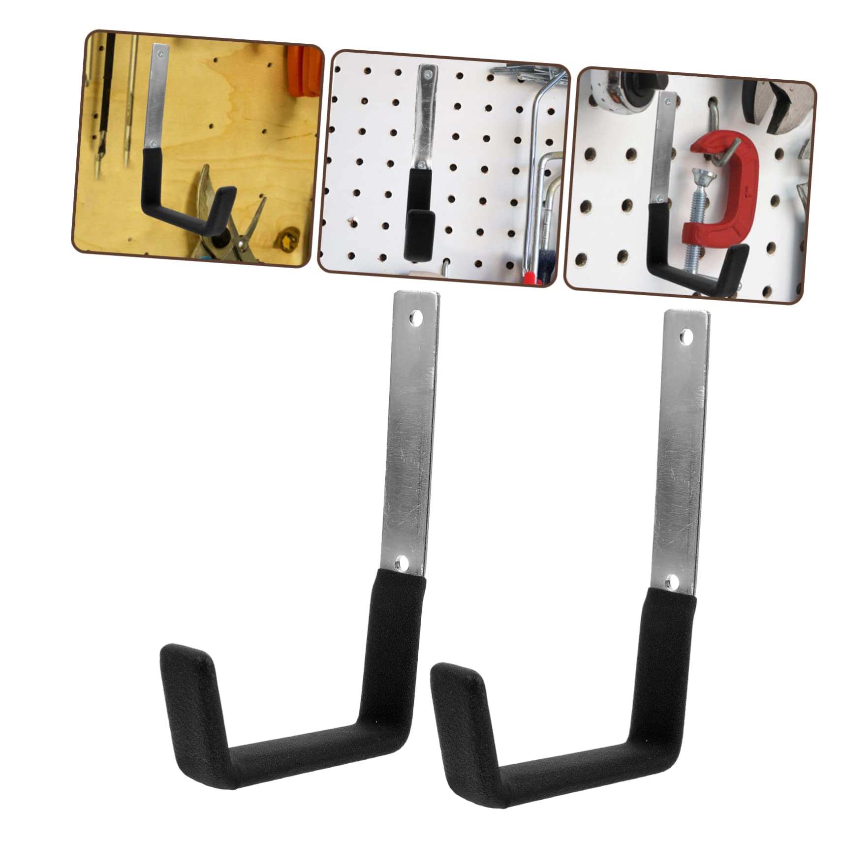 4 Pack Heavy Duty Iron Wall Hooks - Rustproof Outdoor Utility Hanging Hooks for Coats, Hats, Bags & More - Perfect for Garage, Entryway, Bathroom & Garden Organization