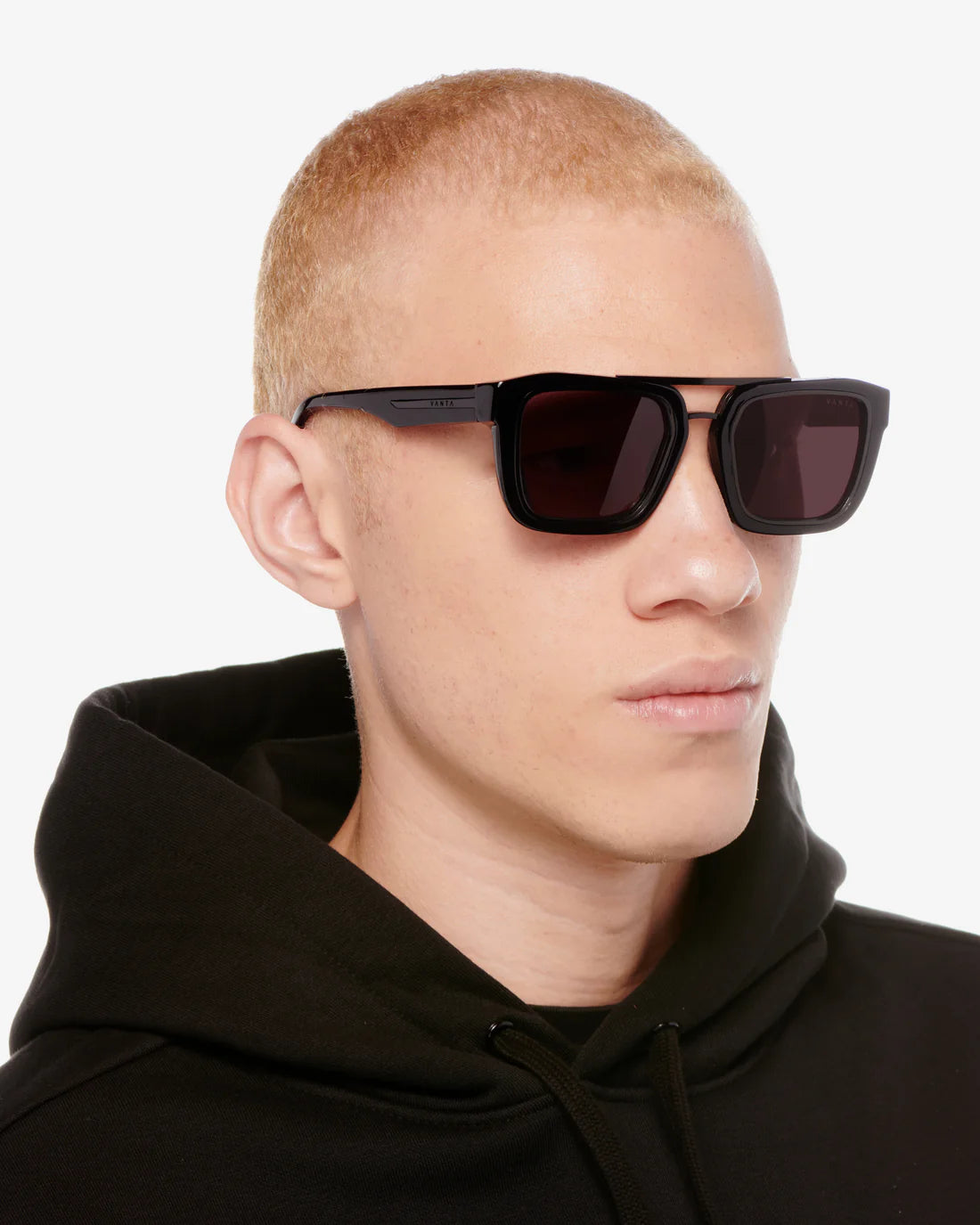 VANTA Draco Sunglasses - Gloss Black & Black Metal Frame - UV Protection, Polarized, Lightweight - Perfect for Driving, Running, Outdoor Sports & Fashion