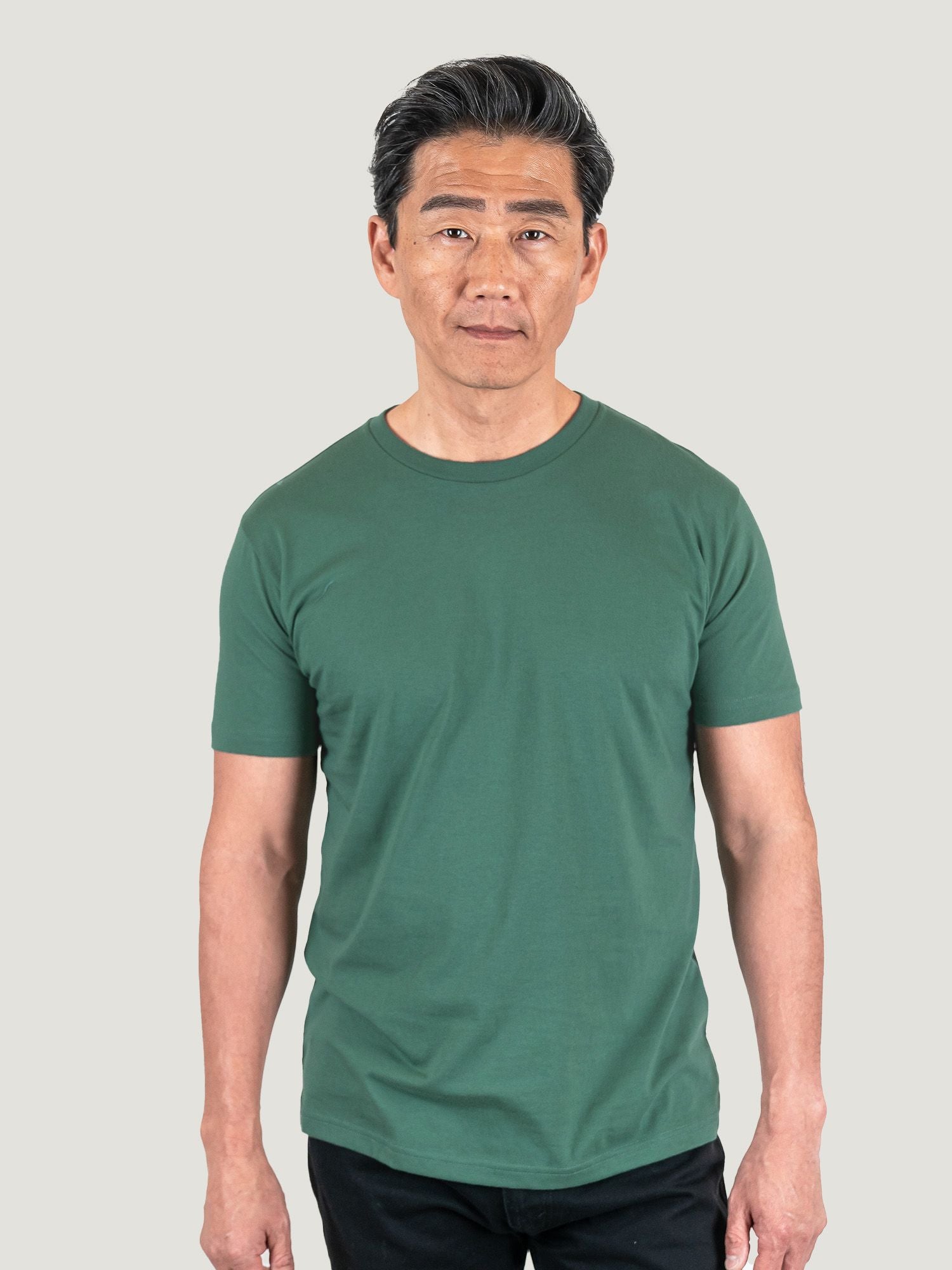 Premium Pine Green Crew Neck T-Shirt for Men - Soft Cotton Casual Tee - Perfect for Everyday Wear, Gym & Outings