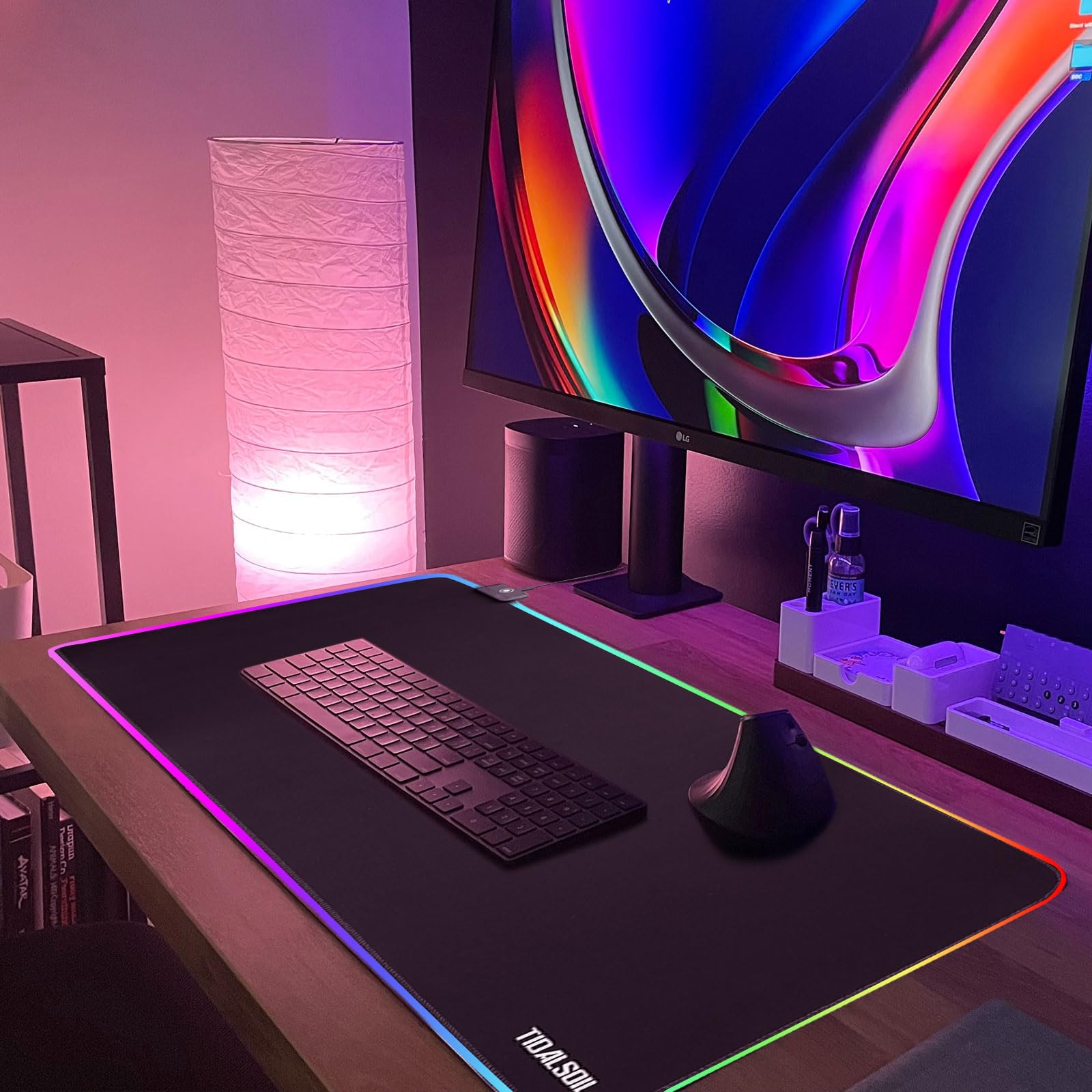 RGB Gaming Mouse Pad - 31.5 x 11.8 Inch Oversized Mouse Mat with 12 LED Light Modes, Non-Slip Rubber Base, Large Keyboard Pad for PC Gaming & Office Work (Black) | Perfect for Esports, Streaming & Home Office Setup
