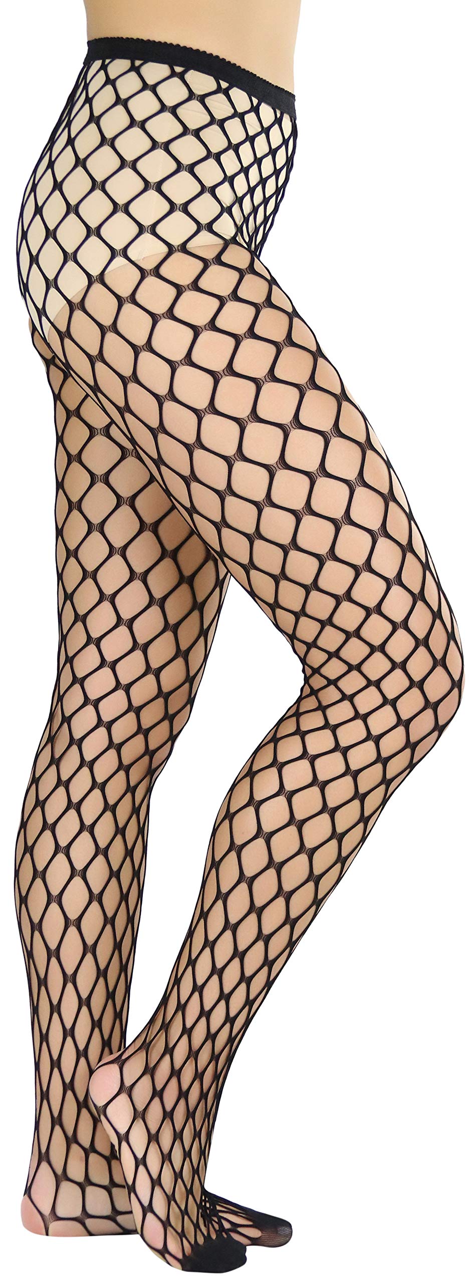 ToBeInStyle Women's Large Mesh Diamond Pattern Pantyhose Stockings - Sexy Sheer Tights for Party, Cosplay & Evening Wear