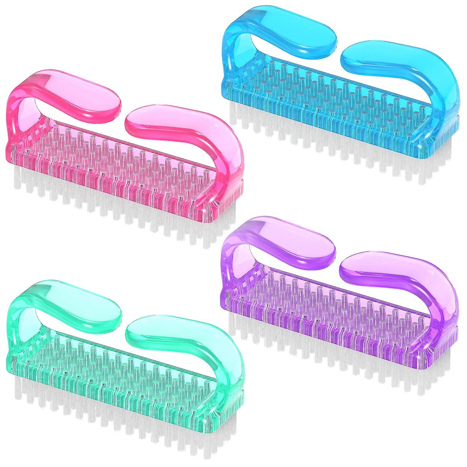 Famezia Professional Nail Brush Set - 2PCS Manicure Tools for Cleaning & Shaping Nails with Soft Bristles (Multi-Color) - Perfect for Home Salon, Nail Art, Pedicure & DIY Nail Care
