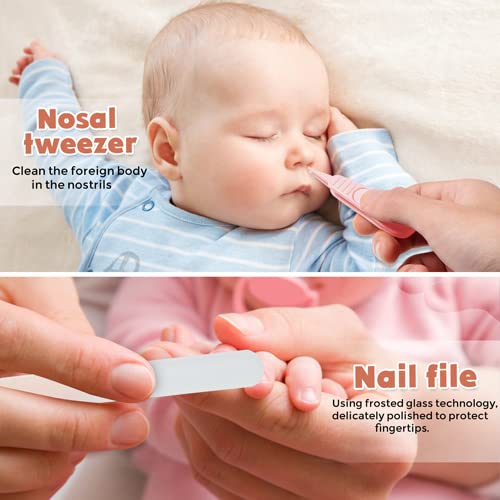 **Baby Nail Clippers Set with Cute Case - Safe Infant Manicure & Pedicure Kit for Newborns, Toddlers & Kids | Perfect Baby Shower Gift & New Parent Essentials (Pink Bear Design) | Gentle Grooming for Healthy Nails at Home or Travel**