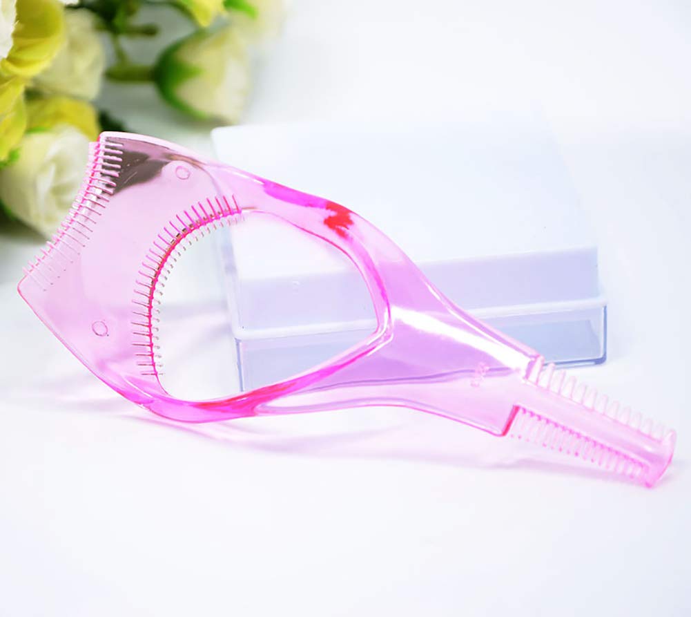 4-Pack 3-in-1 Plastic Mascara Applicator Guide & Eyelash Comb - Professional Makeup Tool for Perfect Lashes - Ideal for Home, Salon & Travel Use