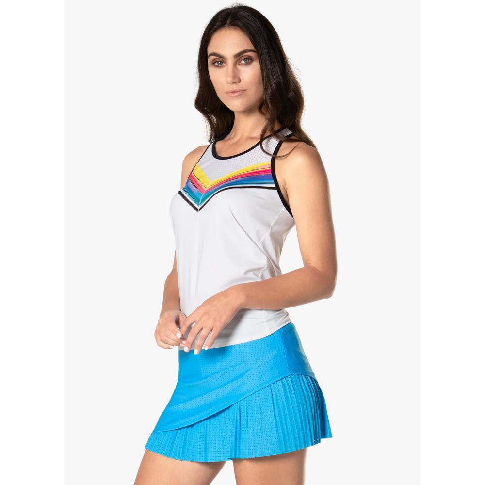 Lucky In Love Women's Off Tropic Tie Back Tank Top - White | Summer Beachwear, Casual Outfits & Vacation Essentials