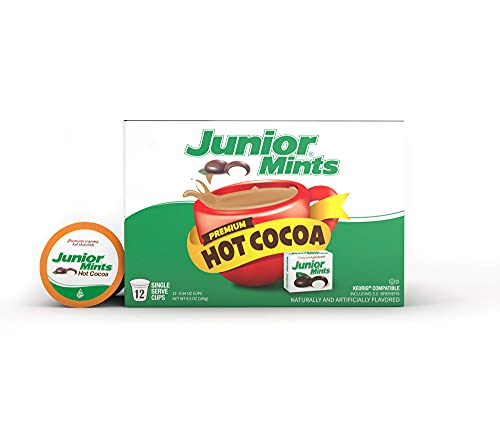 Keurig Compatible Single Serve Pods - Junior Mints Hot Cocoa (12 Count) | Perfect for Coffee Machines & Hot Beverage Lovers