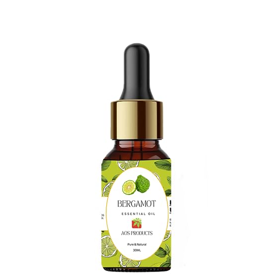100% Pure Bergamot Essential Oil - 30ml Natural Aromatherapy Oil for Diffuser, Skin & Hair Care - AOS Products | Stress Relief, Mood Booster & Relaxation Aid