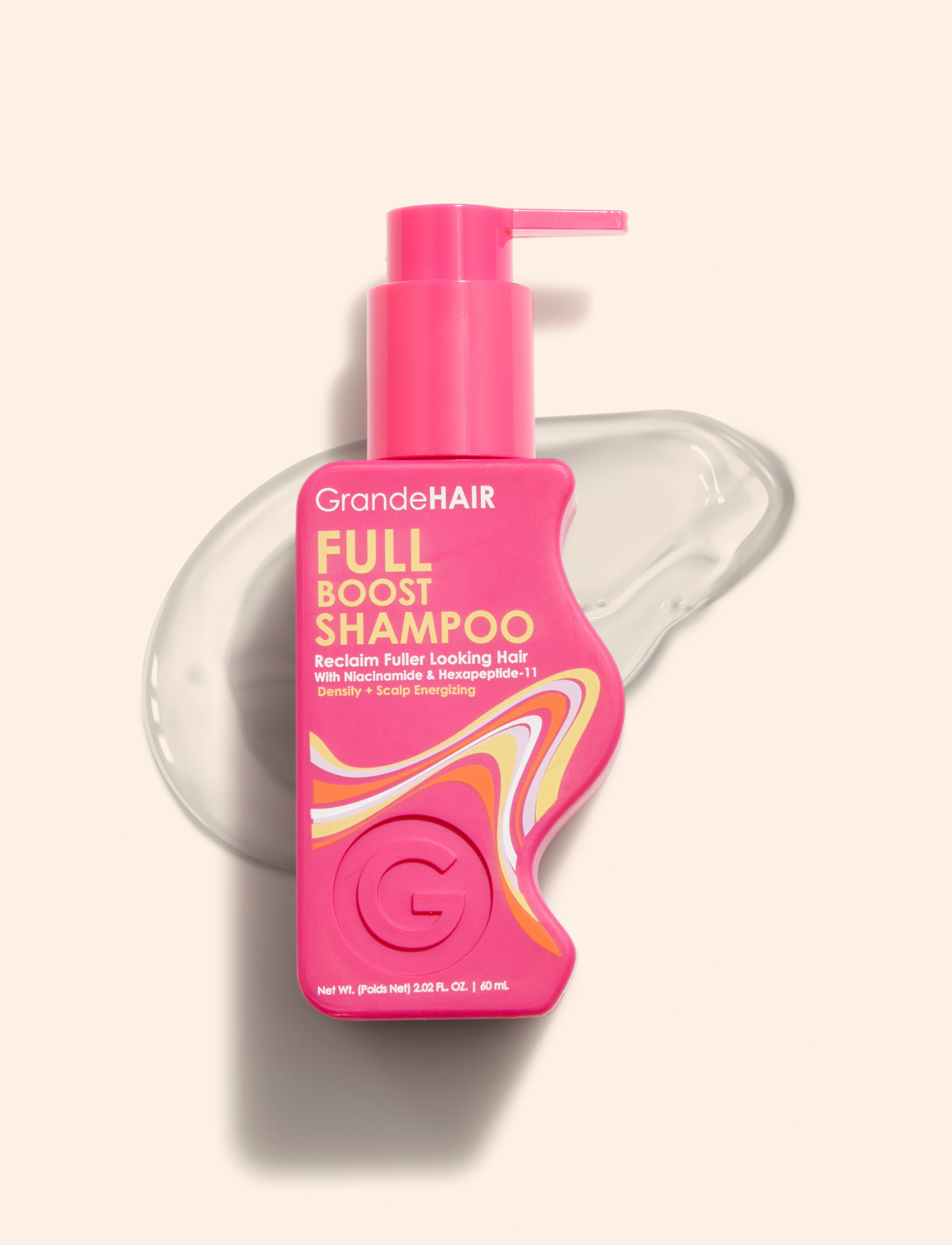 GrandeHair Full Boost Shampoo for Hair Growth & Volume - Sulfate-Free, Biotin-Infused Formula for Thicker, Healthier Hair - Perfect for Daily Use & Damaged Hair Repair