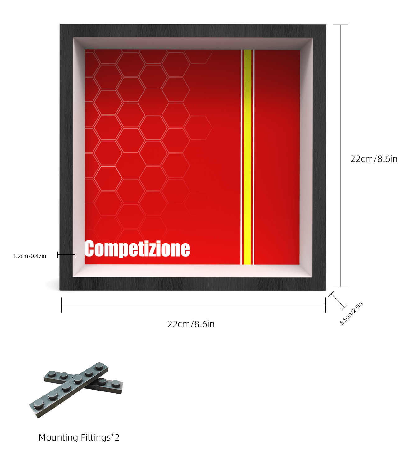 Lego Speed Champions 1970 Ferrari 812 M Toy Car Display Frame - Compatible with Lego Set 76914 - Showcase Your Red Sports Race Car Model - Perfect for Home Office Decor & Lego Collector's Display