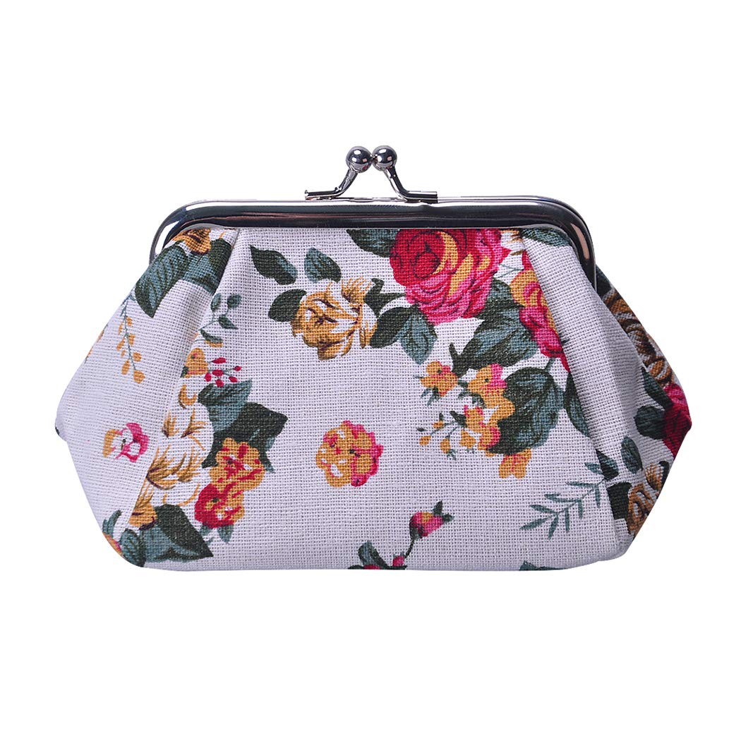 iSuperb Large Capacity Canvas Coin Purse Wallet with Clasp Closure - Credit Card Holder & Key Organizer for Women | Travel Essentials, Everyday Use, Gift Idea