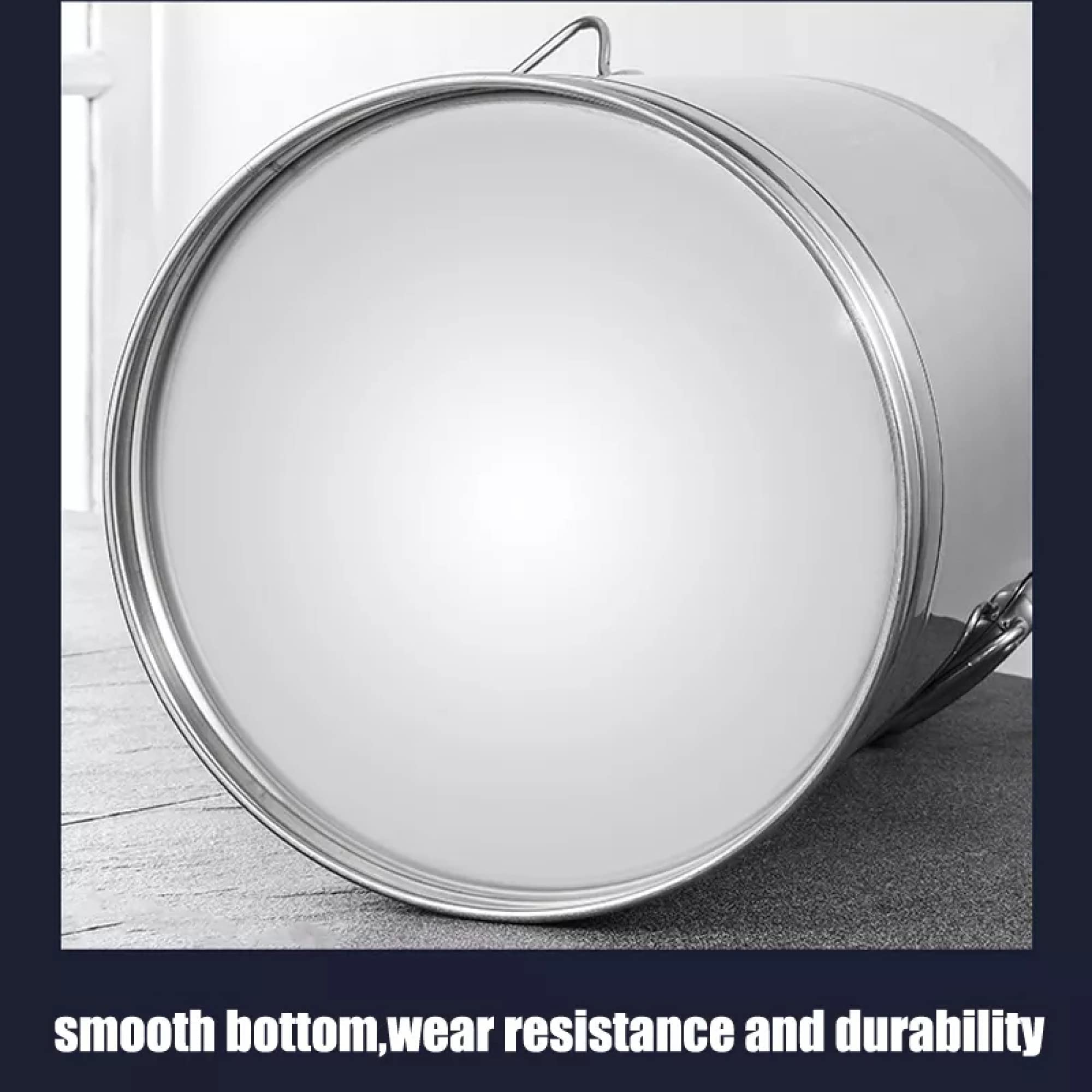 48L 201 Stainless Steel Milk Can with Silicone Sealed Lid & Lock Buckle - Food Grade Oil Barrel, Tea Canister & Liquid Storage Container for Transporting Milk, Juice, Water - Ideal for Farms, Restaurants & Catering Services