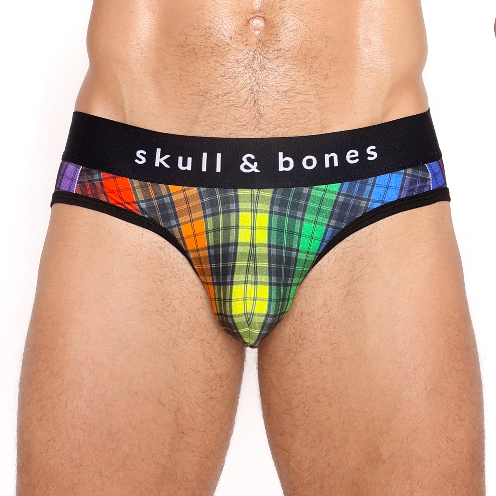 Rainbow Tartan Plaid Y-Back Jock Strap - Comfortable Athletic Support for Running, Gym & Sports Activities