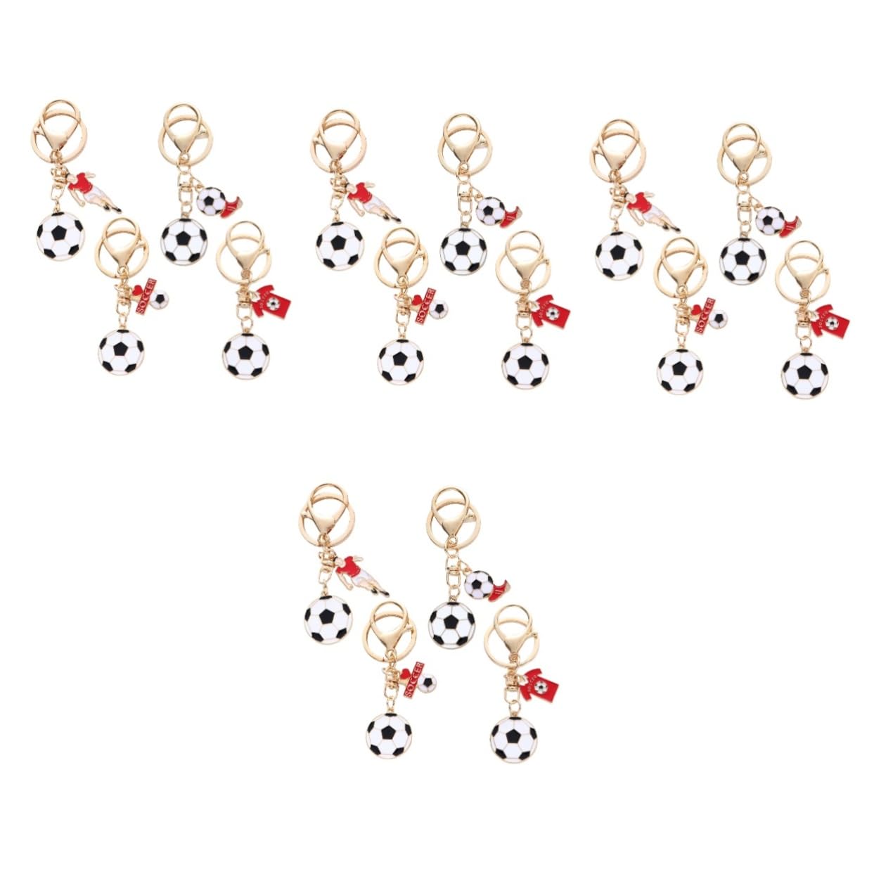 HANABASS 16 Pcs Football Keychain Set - Durable Zinc Alloy Key Rings for Keys, Backpacks & Gifts - Perfect for Sports Fans, Team Spirit & Game Day Decorations