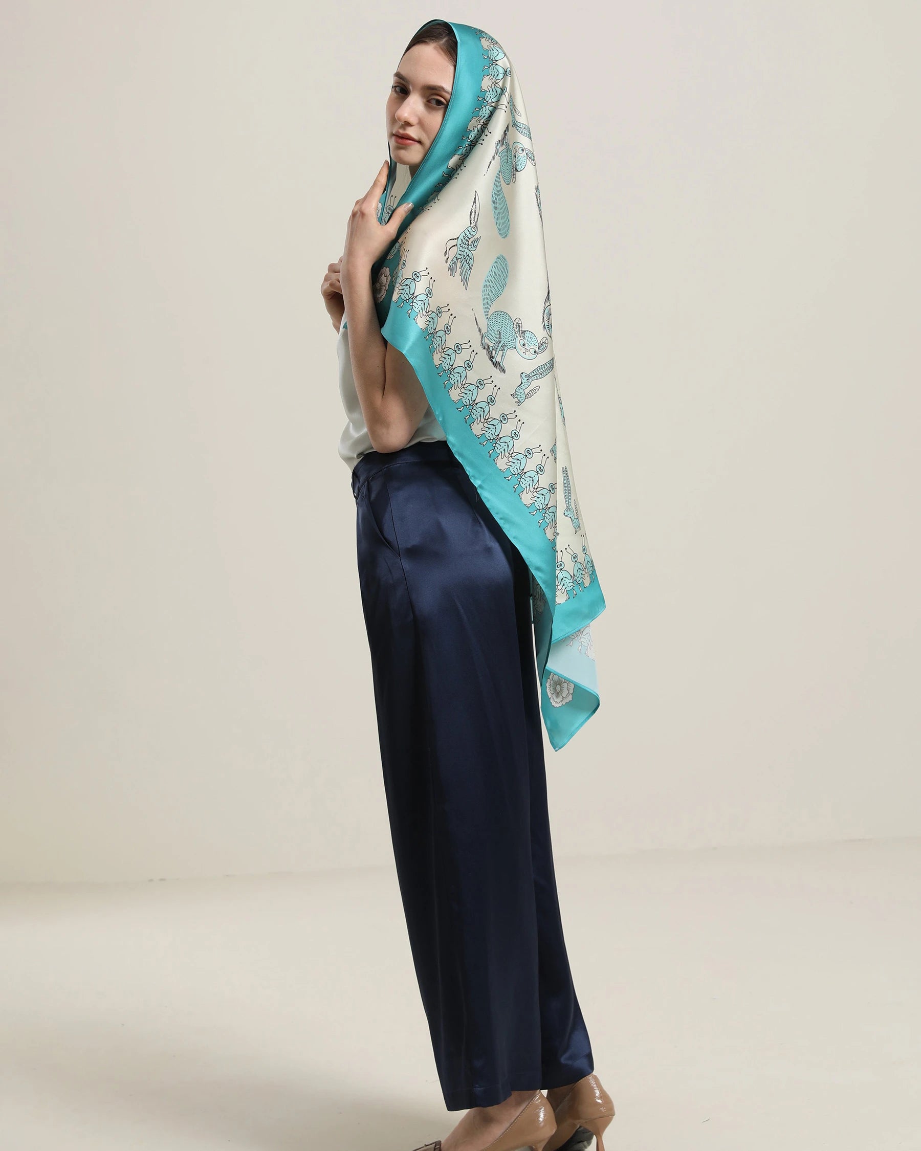 Luxury Summer Silk Scarf for Women - Elegant Fashion Accessory for Beach, Travel & Special Occasions