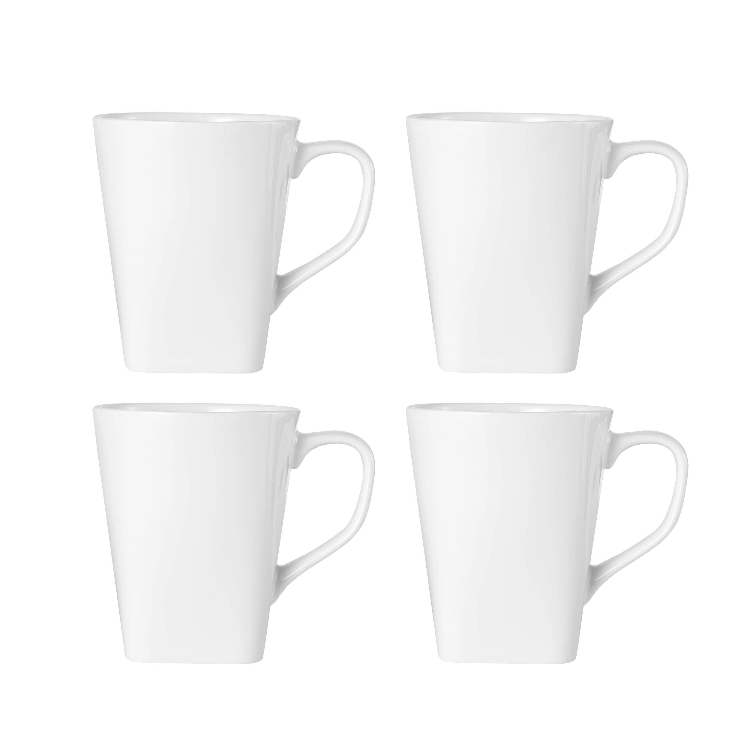 Mikasa Square Delray 16-Piece Bone China Dinnerware Set - White Elegant Dinner Plates, Salad Plates, Bowls & Mugs - Service for 4 - Perfect for Formal Dining, Wedding Registry & Holiday Entertaining
