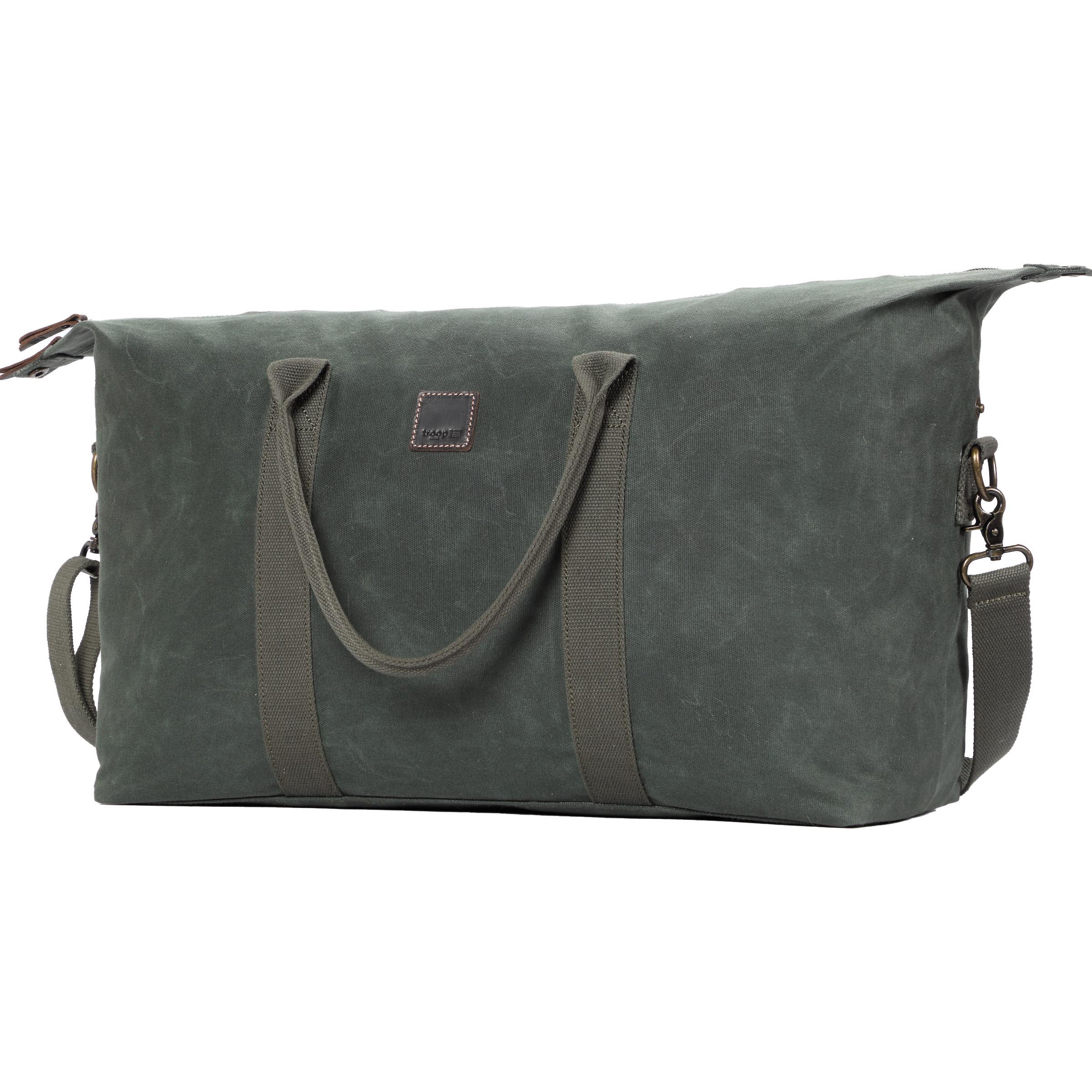 TRP0546 Troop London Heritage Canvas Holdall - Large Durable Travel Duffel Bag for Gym, Weekend Trips & Outdoor Adventures
