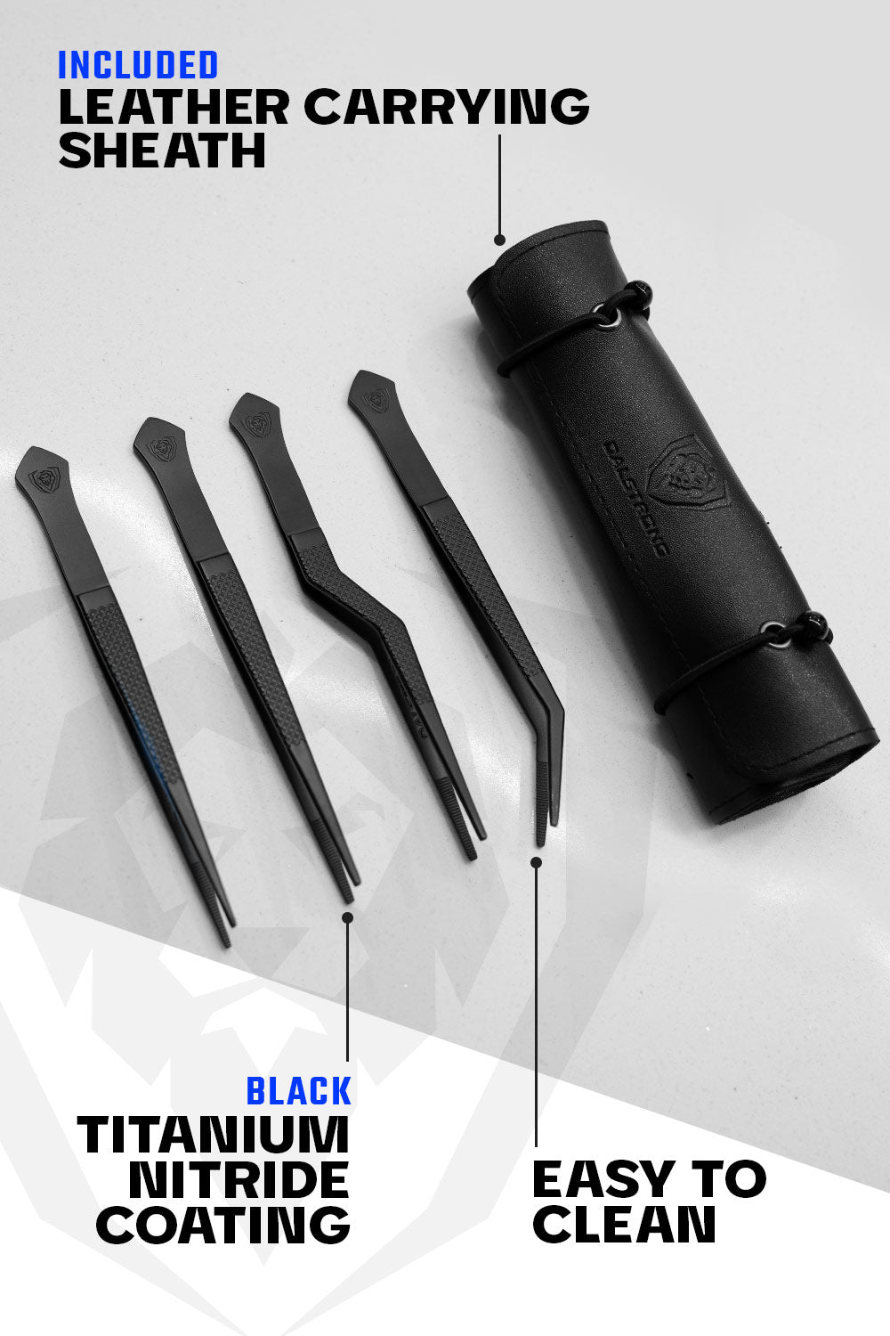 Premium 4-Piece Plating Tweezers Set - 6.5
