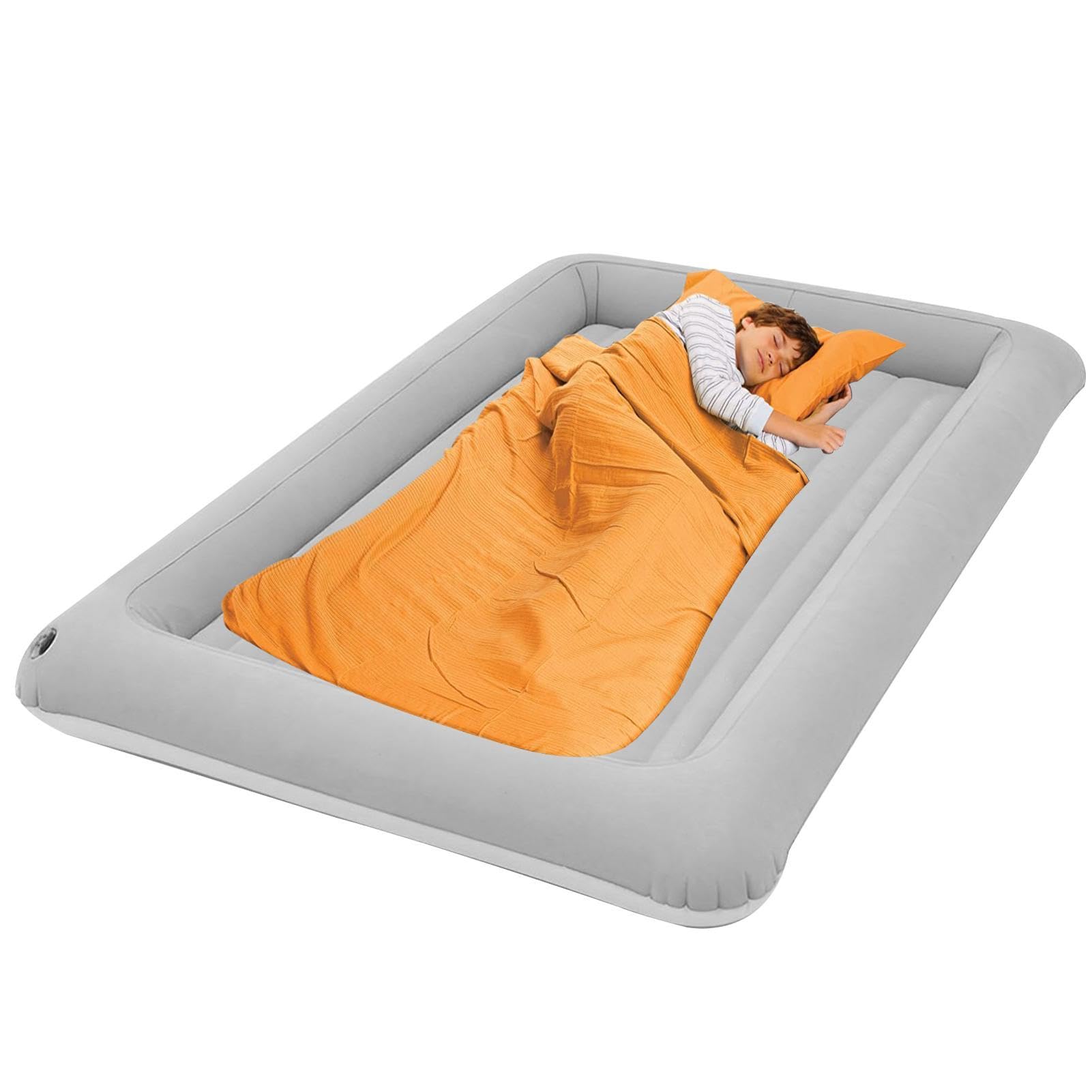 Inflatable Toddler Travel Bed - Portable Folding Air Mattress with Detachable Inner Pad for Kids | Lightweight & Compact Sleeping Solution for Airplane, Camping & Sleepovers | Perfect for Travel, Outdoor Adventures & Home Use
