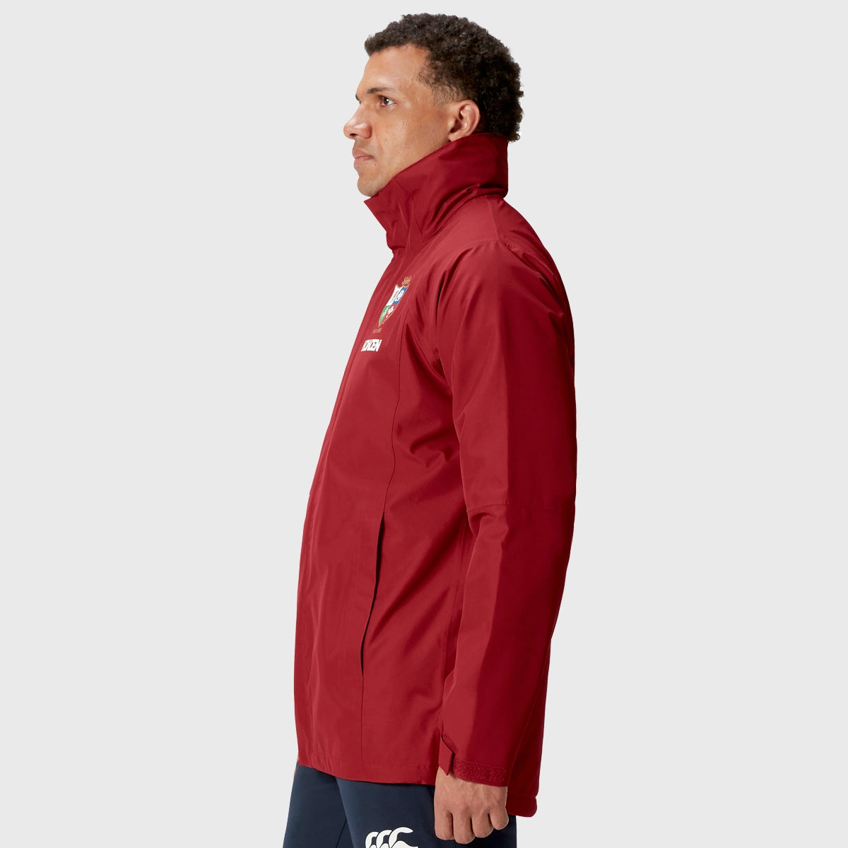 Canterbury British & Irish Lions Men's Waterproof Jacket - Red Raincoat for Outdoor Sports & Hiking | Windproof & Breathable Rugby Coat for Cold Weather
