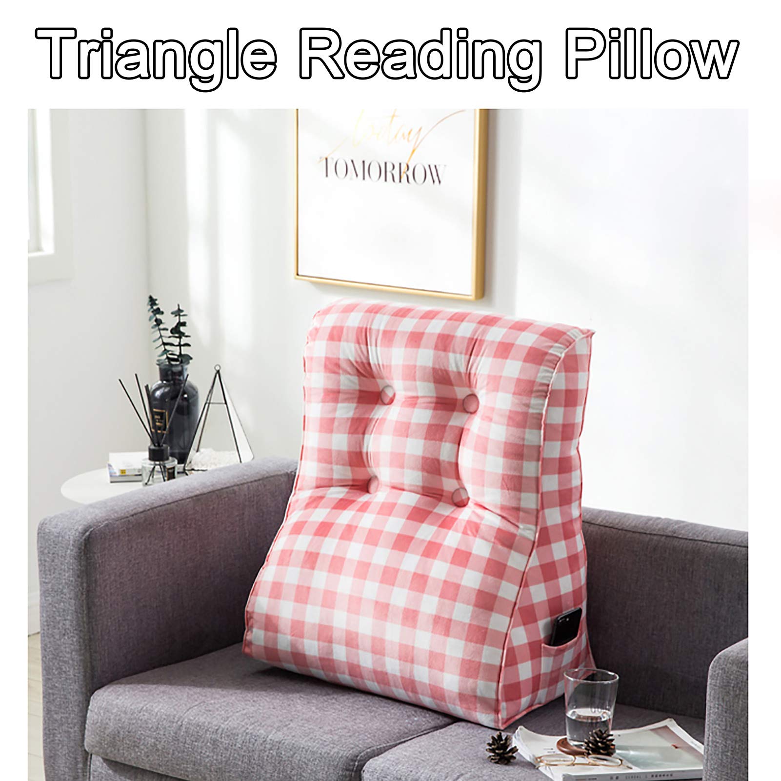 Multifunctional Reading Pillow - Soft Triangular Back Cushion with Removable Pearl Cotton Cover for Bed & Sofa Support | Perfect for Reading, Watching TV, and Relaxing at Home